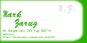 mark zarug business card